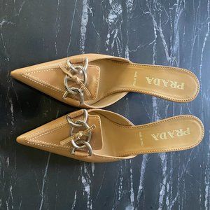 Prada Mules Size 7 kitten heel